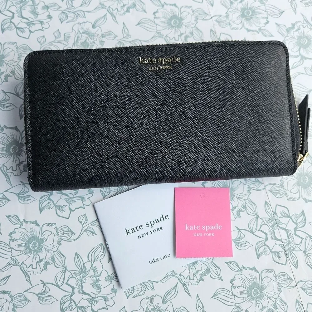 NWT Kate Spade Cameron Large Continental Wallet | Black
